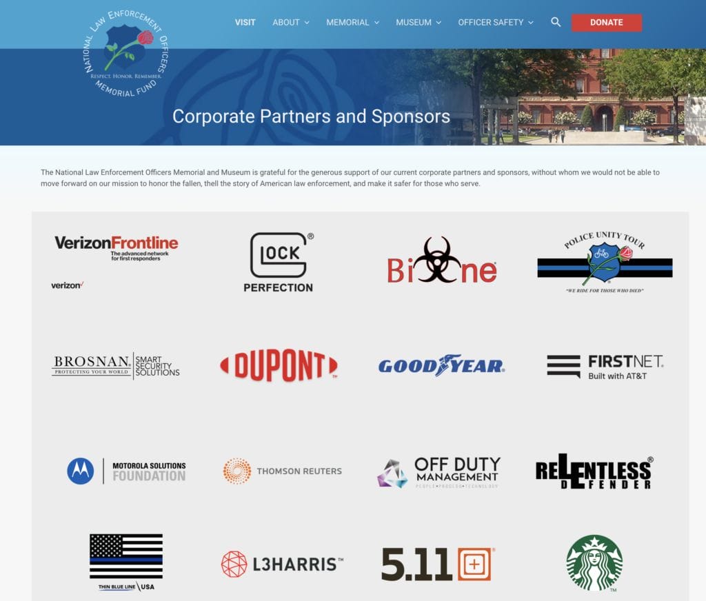 National Law Enforcement Officers Corporate Partners and Sponsors