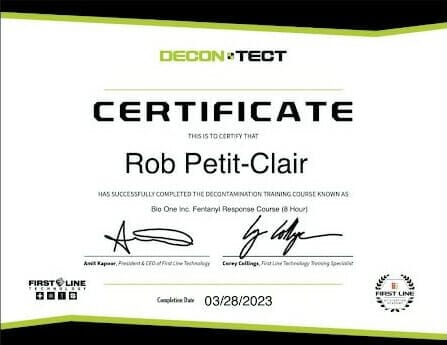 Decon-Tech Certification for Fentanyl Response (Bob)